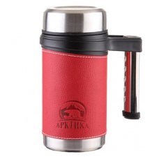 Термокружка Арктика с ручкой в коже 500мл красный