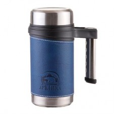 Термокружка Арктика с ручкой в коже 500мл синий