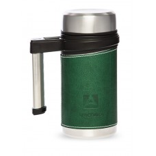 Термокружка Арктика с ручкой в коже 500мл зеленая
