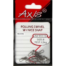 Вертлюг Axis Duolock с застежкой 11кг №4 10шт