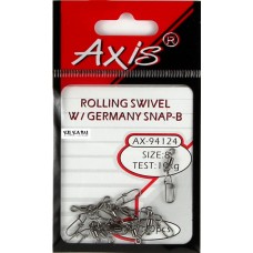 Вертлюг Axis Eurolock с застежкой 15кг №6 10шт