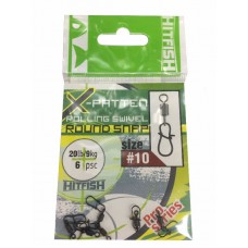 Застежка Hitfish X-Patten rolling swivel wifh round snap с вертлюгом №10 6шт